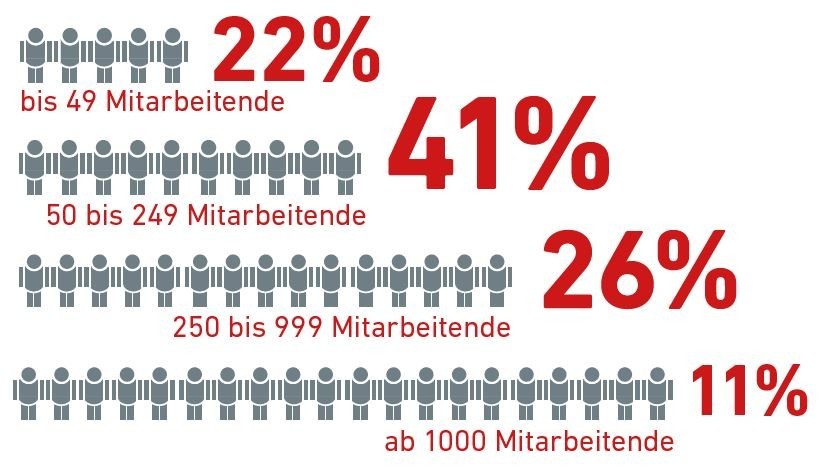 Firmenmitglieder nach Grössen procure.ch